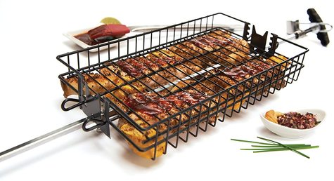 Photo 1 of 24785 GrillPro Non-Stick Flat Spit Rotisserie Grill Basket