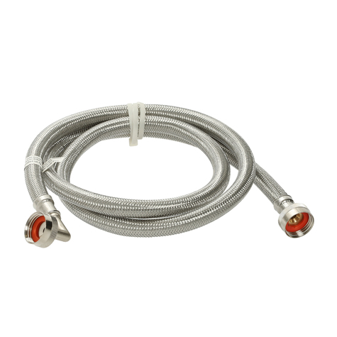 Photo 1 of 48374 5' Stainless Steel Washing Machine Hose with 90° Elbow