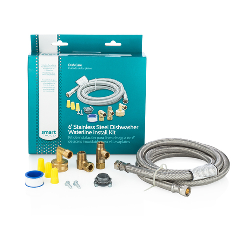 Photo 1 of Frigidaire 5304493868 Smart Choice 6' Stainless Steel Dishwasher Installation Kit, no Cord
