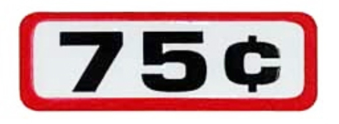 Photo 1 of 00-9104-4 $0.75 Slide Decal